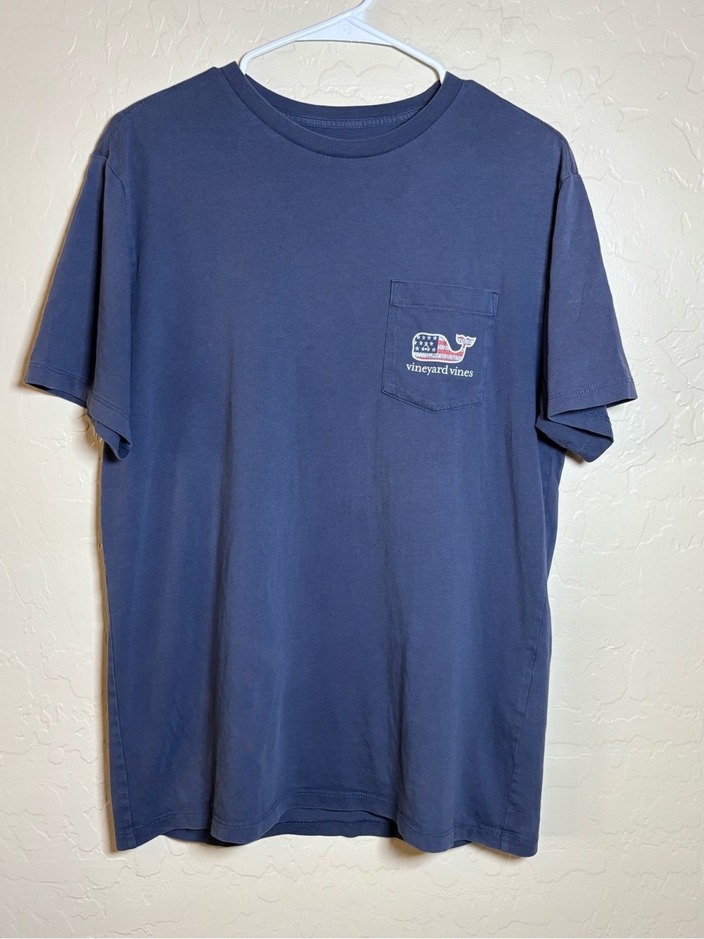 Vineyard Vines Navy Short-Sleeve Pocket T-Shirt with Whale Logo